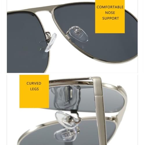Retro Metal Sunglasses for Women Men Oversized Uv4004