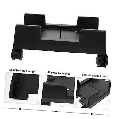 Soporte móvil para CPU Tofficu con frenos ajustable, rack para torre de computadora para escritorio, práctico soporte para chasis PC para hogar y oficina miniatura 7