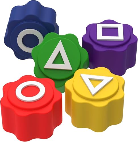 cloudseller Korean Folk Game Set – Traditional Gonggi Korean Game & Ddakji with Built-in Square Dice Storage for Fun Toss & Catch Play, Perfect Family Party Game