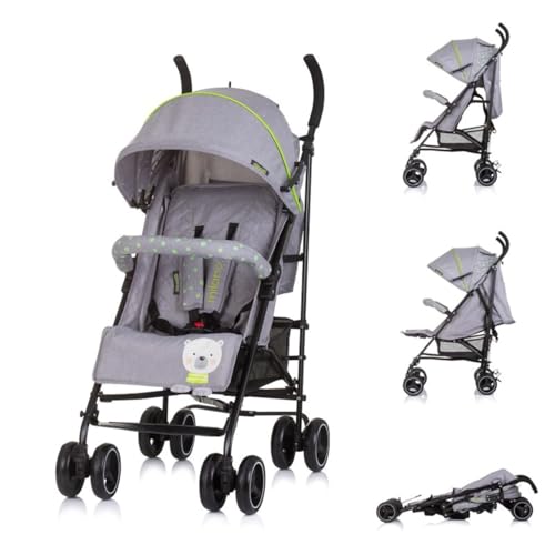 Chipolino Cochecito Milano, Buggy, hasta 22 kg, respaldo ajustable, plegable, color: gris