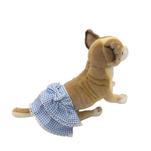 Funnydogclothes Dog Skirt Diaper Female Sanitary Pant Dress Ruffles Cotton Small Pet Cat (Blue, Small: Waist 6" - 8") #TOP4
