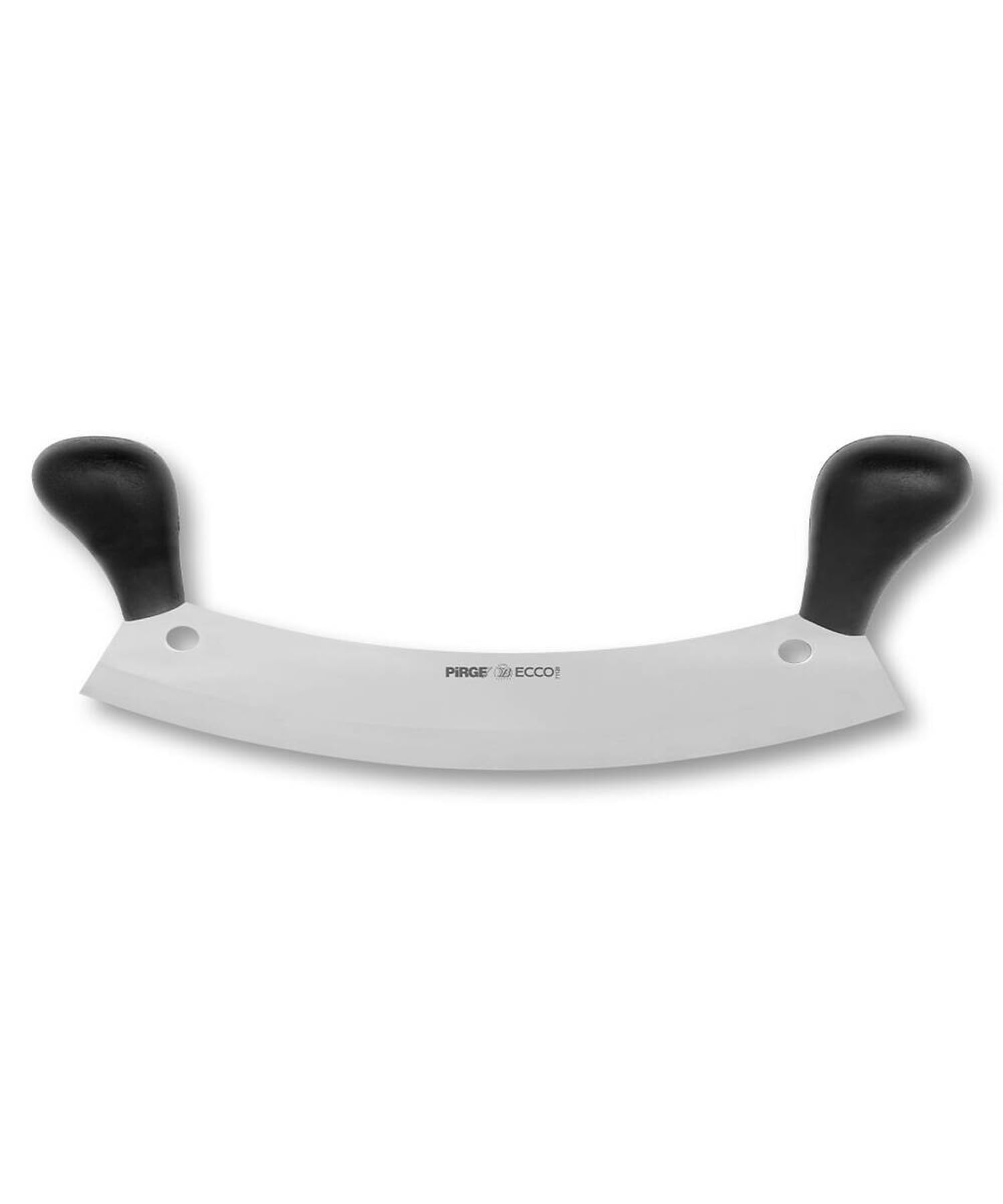 Pirge Ecco Wiegemesser für Fleisch 35 cm Einschneidig Kräutermesser Pizzaschneider - Fleischermesser - Edelstahl Profi Küchenmesser Pizzamesser - Ergonomisches Kunststoff Griffdesign