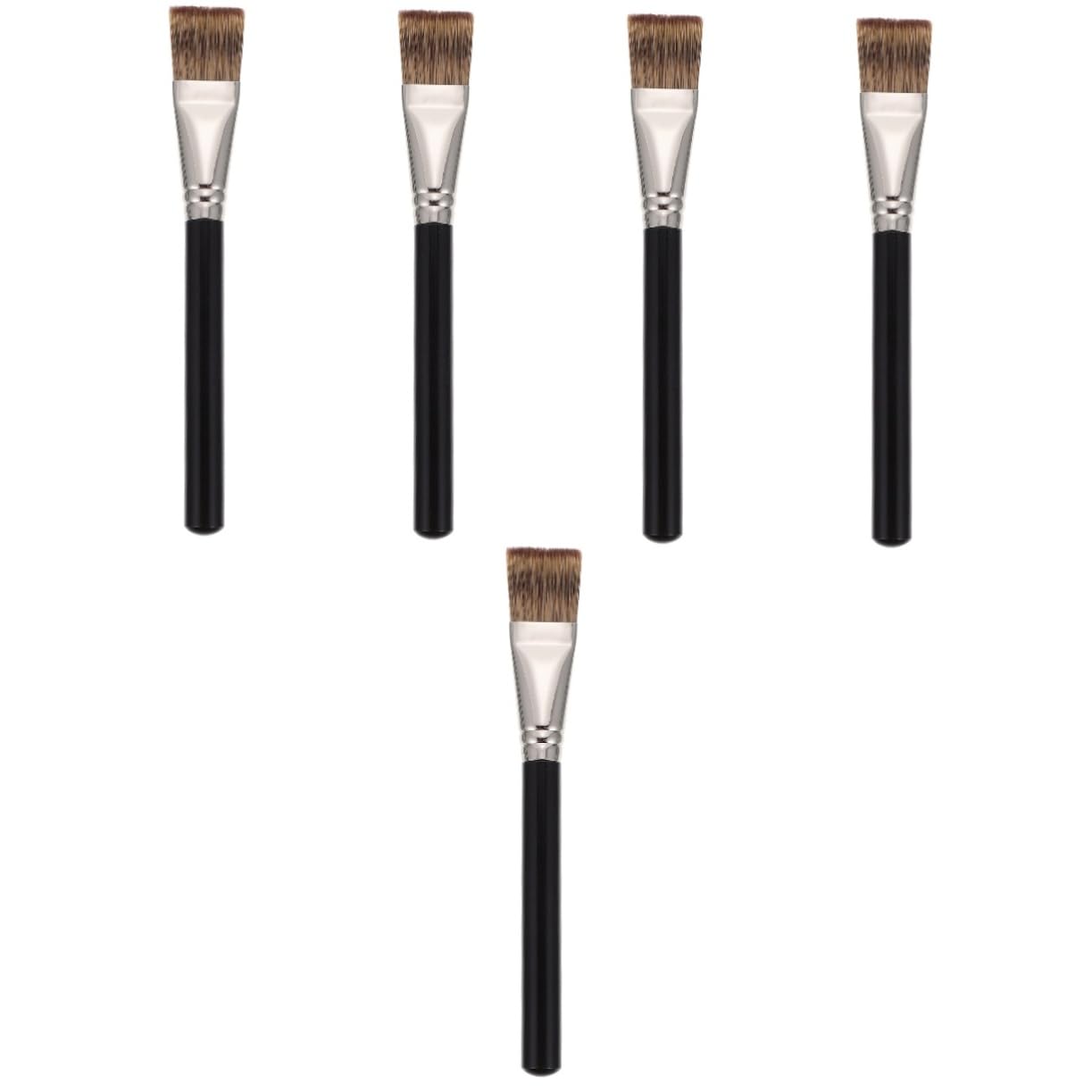 Beavorty 5piezas Brocha De Maquillaje Multifuncional Cabeza Plana Para Base y Polvo Herramienta De Cosméticos Para Difuminar y Aplicar Maquillaje Sin Desperdicio