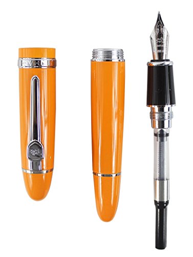 Abcsea Expert Deluxe Fountain Pen With Pen Pouch, Big Barrel - Orange #TOP5