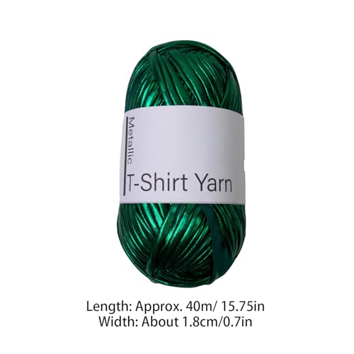 Hilo de punto para camiseta, hilo de camiseta para ganchillo, tira de camisa brillante, tira de tela tejida a mano, adecuada para principiantes de ganchillo hecha a mano