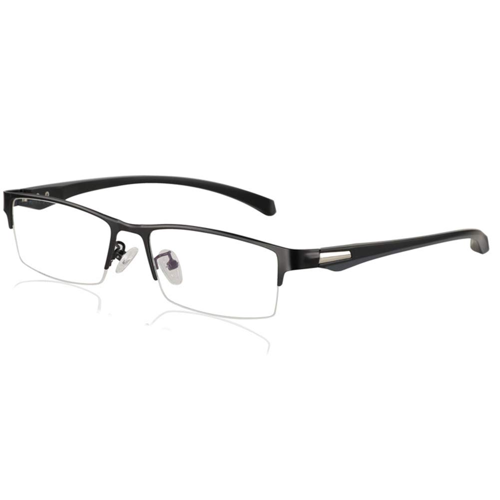 Okulary do czytania unisex z połową felgą, kieszonkowy czytnik metalowa ramka z etui okulary przeciwsłoneczne Uv400