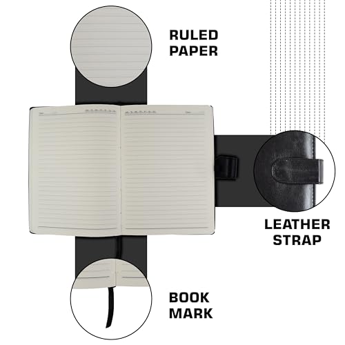 Image of Cubic A5 Foambound Leather Notebook Black | 160 Pages | Soft Cover | Button Closure | Premium Journal for Office, School, Notes, Journaling | Elegant, Durable & Compact Design