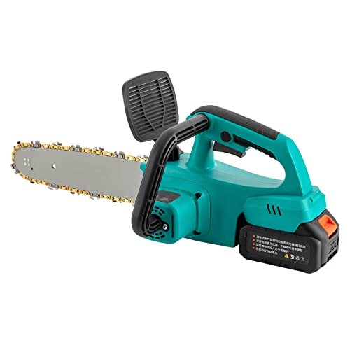 Motosierra inalámbrica, motor sin escobillas, cadenas eléctricas de 12 pulgadas (motor de cobre puro, 1100 W, longitud de corte de 28 cm, con 2 baterías, velocidad de 6200 rpm)