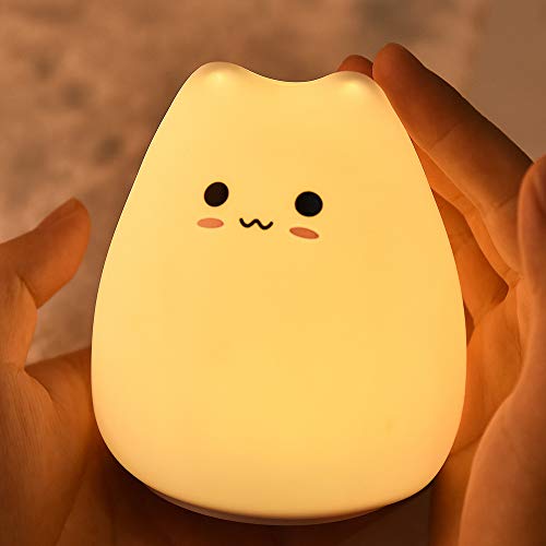 Lámpara de noche de silicona con sensor táctil - Gato miniatura 5