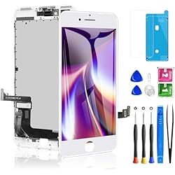 for iPhone 7 Plus Screen Replacement 5.5 Inch White, Diykitpl 3D Touch LCD Screen Digitizer Replacement for A1661,A1784,A1785, with Repair Tools Kit+Magnetic Screw Mats+Screen Protector