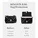 KINGS IN BAG Purse Shaper Pillow Insert for Chanel Flap Bags, Luxury Bag Shaper with Lightweight Satin, Fits Chanel Classic Flap Mini 20, Satin Surface with Memory Foam Inner (Craie, CF Mini)