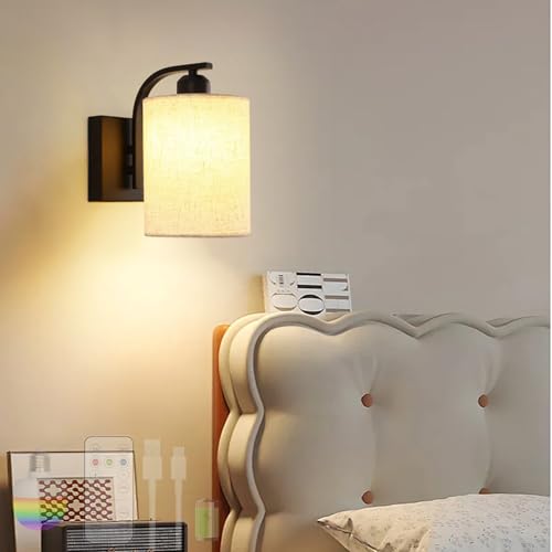 LED vintage interior apliques de pared en acabado negro mate de diseño