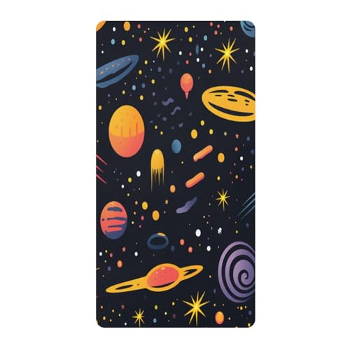 Dibujos Animados Luna Azul Galaxia Sábana de Cuna para Niños Pequeños,Sábanas de Algodón Suave para Bebés Aptas para Colchón Corralito