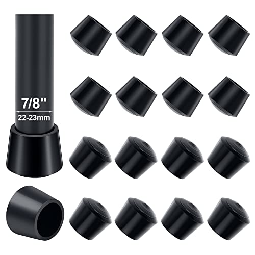 Stuhlbeinkappen 22mm, Sopito 16 Stück Schutzkappen für Stuhlbeine Stuhlbeinkappen Rund Odenschoner, rutschfest Schwarz