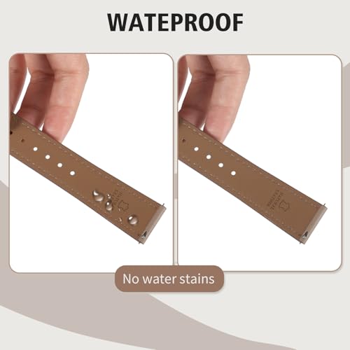 Italy Genuine Leather Watch Bands Men Women Compatible with Samsung Galaxy Watch Band, 20mm 22mm Lugs Watch Straps, Quick Release Wear-resistant Sweat-Resistant Smartwatch Replacement Strap
