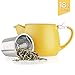 Tealyra - Pluto Porcelain Small Teapot Yellow - 18.2-ounce (1-2 cups) - Matte Finish - Stainless Steel Lid and Extra-Fine Infuser To Brew Loose Leaf Tea - 540ml