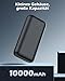Powerbank 10000mAh Mini Kompakte Externer Akku Power Bank Klein Aber Stark mit Micro + USB C Handy Ladegerät Leicht Compact Externer Batterie