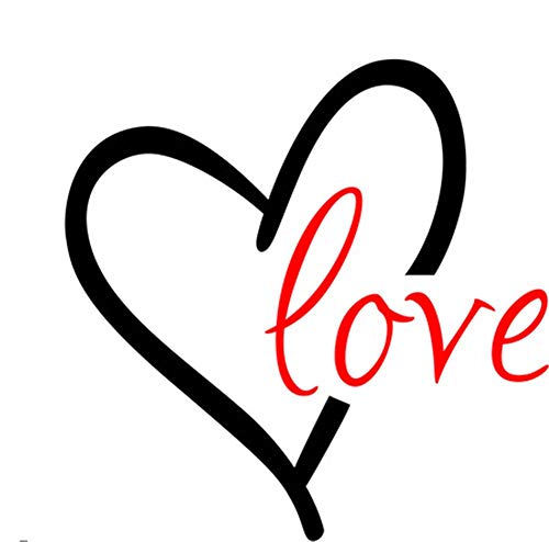Bibitime 16.93" X 16.93" Black Heart Red Love Wall Decal Vinyl Sticker For Baby Infants Toddlers Nursery Bedroom Children Kids Room Decor Art Pvc Murals #TOP2