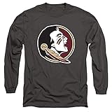 Florida State University Official Distressed Primary Unisex Adult Long-Sleeve T Shirt,Charcoal,...
