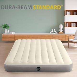 Intex Airbed Materasso Deluxe Classic Matrimoniale Dura Beam con Tecnologia Fiber Tech, Tinta Unita, Multicolore, 152 x 203 x 25 cm