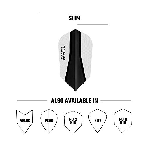 Harrows Retina X | Premium Extra Strong 100 Micron Dart Flights In Slim Shape, 5 Sets Of 3 Flights, 15 Flights In Total, White #TOP5