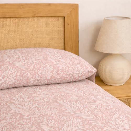 TRAMAS+ Sabanas 140x190/200cm 100% algodón Suave, Juego de sábanas 3 Piezas, Sabana Bajera Ajustable, Encimera, 1 Fundas de Almohada 155x45cm, Certificado Oeko Tex  Cama 135, Geranio