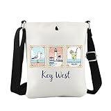 JTOUK Key West Sac à bandoulière Floride Cadeau d'été Key West Holiday Favor Souvenir Voyage Merch, Clé Cb EU, 8.27 Inches ×6.5 Inches × 0.79 Inches