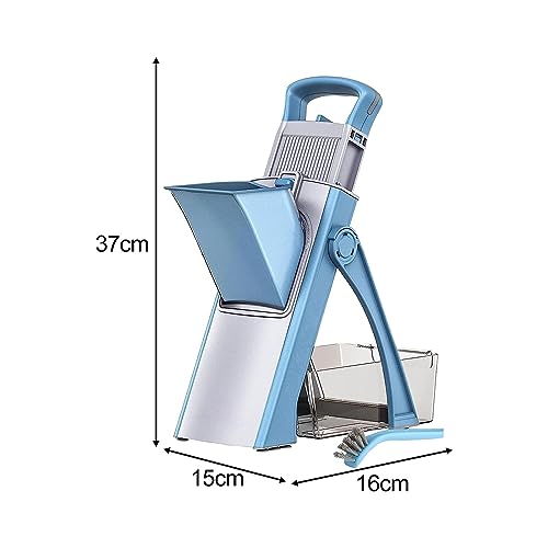 Image of ATORSE Vegetable Chopper Adjustable Slices Potatoes Slicer for Cheese Potato Garlic Blue