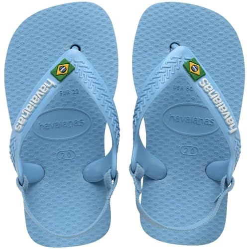Chinelo Havaianas New Baby Brasil Logo Azul Lavanda 23/24
