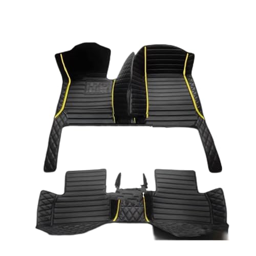 QOGJSG Car Floor Mats Set For Polestar 1 2 3 4 2023 2024 Artificial Leather Car Mat Auto Interior Accessories Mats for Cars(Black yellow)