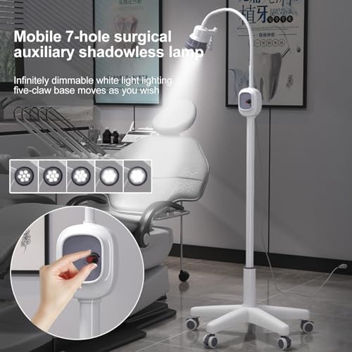 Upgraded Surgical Examination Lamp, 360° Rotating Mobile Floor Light for Medical Use, Ideal for Gynaecology, Outpatient, Stomatology, ENT - White Model