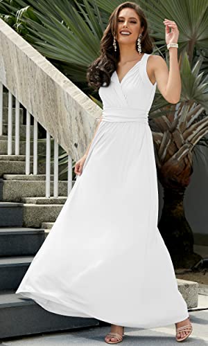 Image of KOH KOH Womens Long Sleeveless Flowy Bridesmaid Cocktail Evening Gown Maxi Dress