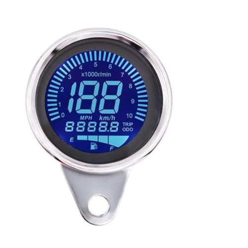 NUSITOU Tacómetro Digital Fácil Lectura Nocturna Odómetro para Motocicleta y Pantalla Lcd de 7 Colores Estructura Metálica Resistente para Uso en Motos 12v