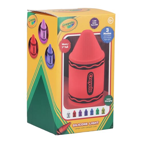 Image of Paladone Crayola Silicone Rechargeable Light - Officially Licensed Crayon-Shaped Multicolor Lamp, Great for Kids' Bedside Table, Classrooms, and Nurseries
