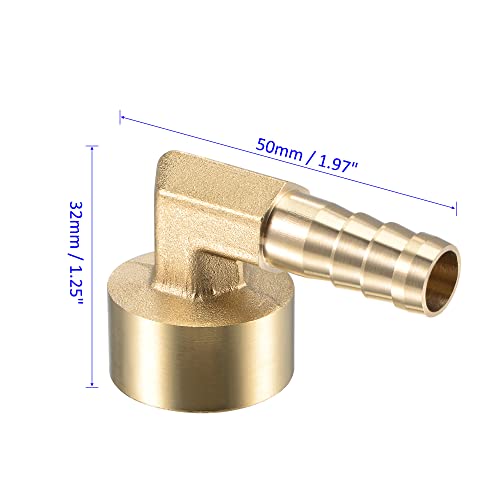 M METERXITY Brass Hose Barb Fittings - 90 Degree Elbow Brass 10mm Barb Connector Apply to Water Fuel (G1/2 Female Pipe) - Image 4