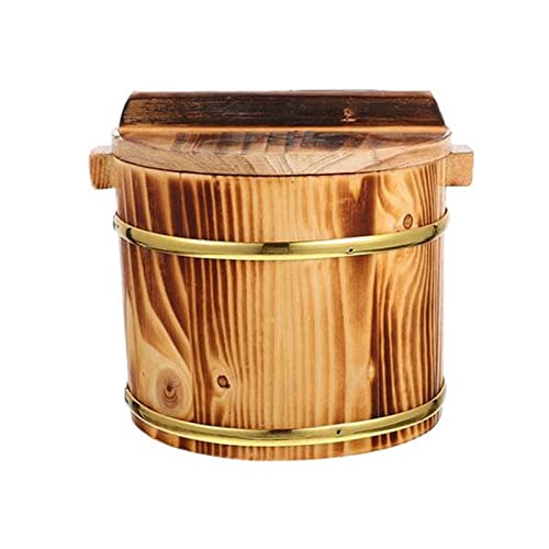 RKSTD cubitera de Hielo para Bar Cubo de Hielo de Madera, contenedor de arroz, Barra de Cubo de Hielo con Tapa y asa de Transporte para el hogar, Bar, champán, Cerveza, Enfriador de Bebidas