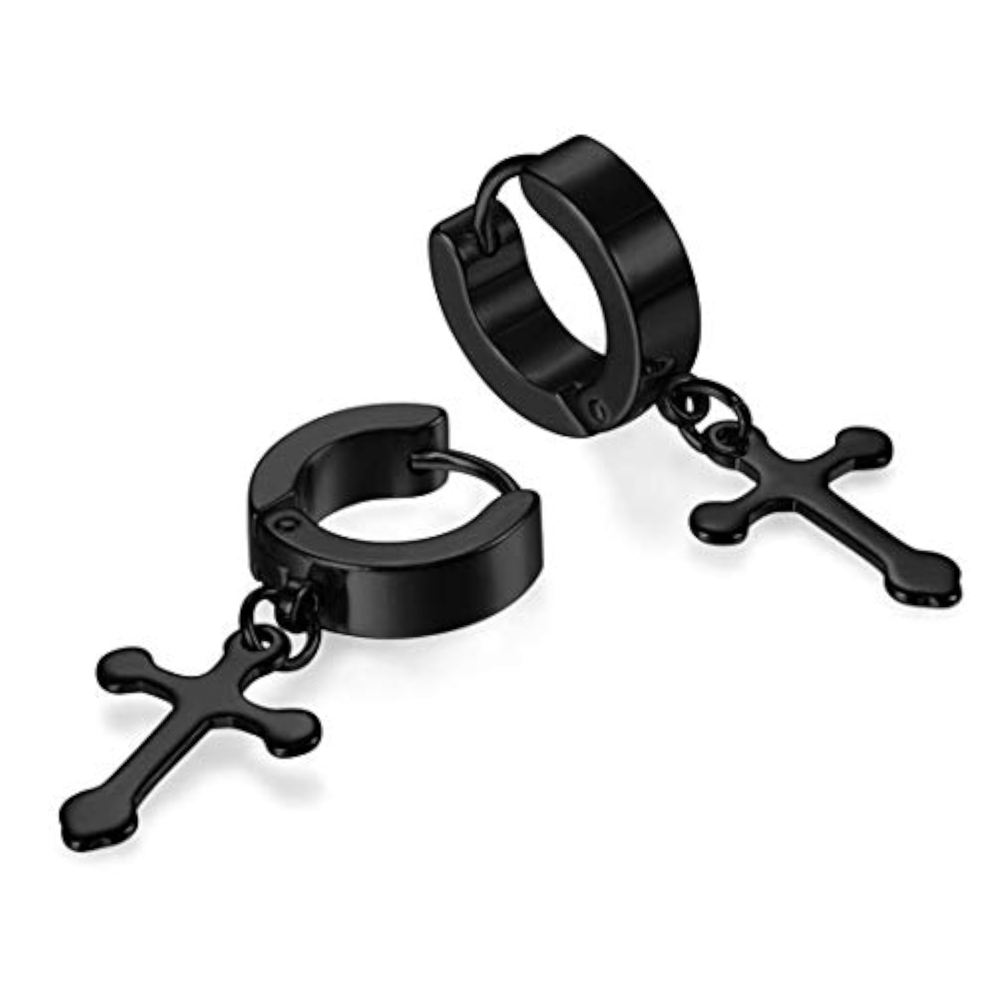 Men's & Women's Jesus Cross Stainless Steel Huggie Earrings