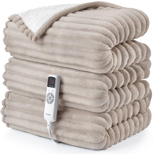 Hansleep Heated Blanket Electric Blanket Throw, Heating Blanket with 9
