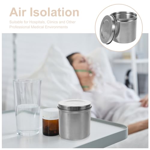 Frasco de acero inoxidable de 12 cm para apósitos en laboratorios 4