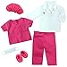 Sophia's Complete 18 Inch Doll Doctor or Nurse 6 pc Set of White Doll Lab Coat, Face Mask. Fuchsia Shoe Covers, Cap & Scrubs for American Girl Dolls and More! 6 Pc. Doll Doctor Set