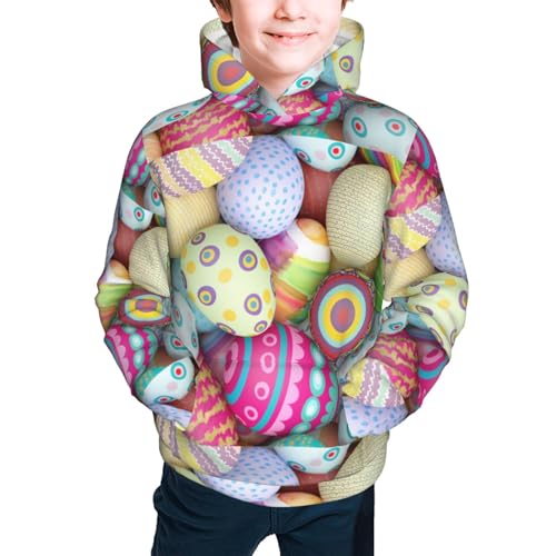 Colorful Easter Eggs Kid Hoodies Boys Sweatshirts Girls Pullover with Pocket3