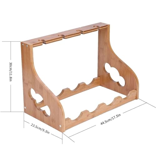 Soporte de vino de madera para 4 botellas y copas miniatura 2