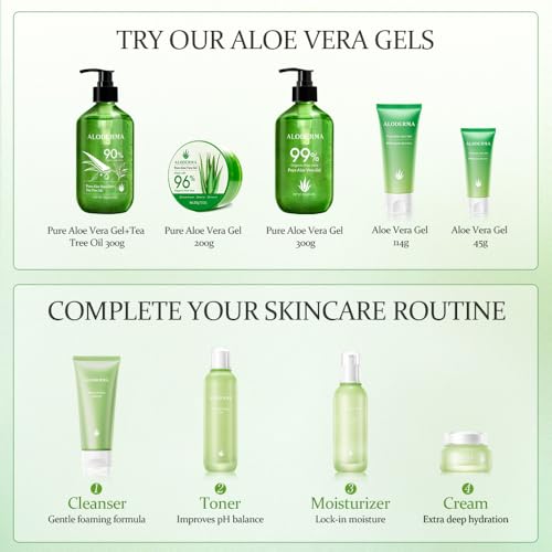Aloderma ALDG200 Organic Aloe Vera Gel For Face & Body, 96% Pure Aloe Gel Made Within 12 Hours Of Harvest, Ideal For Skin, Scalp, & Hair Hydration, Calming Moisturizer For Soothing After Sun Care Relief thumb #7