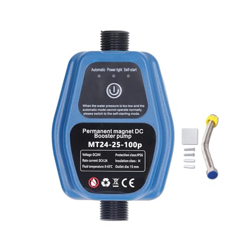 Water Pressure Booster Pump, 100W 24V 25L IP56 Intelligent Sensing Automatic Shower Booster Pump, Low Noise Water Pumps for Kitchen Faucet, Shower Hot Cold, Garden