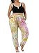 uxcell Women's Plus Size Drawstring Waist Contrast Color Jogger Pants