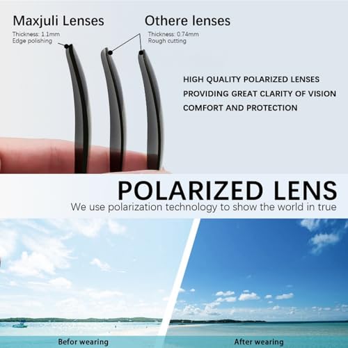 Image of MAXJULI Polarized Sunglasses for Men and Women,UV Protection Rectangular Sun Glasses 8806