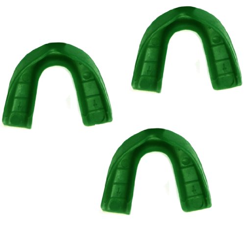 3 Pack! SafeTGard Youth Form Fit Mouthguard Without Strap (Kelly Green)