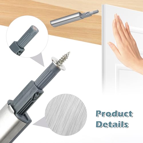 2 Stück Drucktüröffner Push to Open Türöffner, Schranktür Dämpfer, Schrank Türöffner Tip On, Türen Möbel Schubladen Schranktür Drucktüröffner, Druckschnapper Öffner Druck, für Bücherregale, Türen