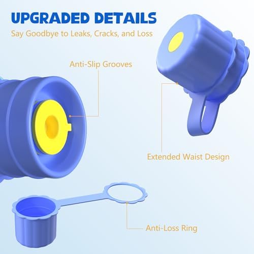 5 Gallon Water Jug Cap, Silicone Reusable Cap for 2/3/4/5 Gal Bottles Leak-Proof Replacement Bottle Lids for 55mm & 60mm Bottle Tops Dishwasher Safe & BPA-Free (Dark Blue, 3 Packs) - 2