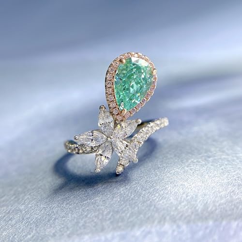 Bague en argent S925 contre le ternissement avec zircon goutte ovale - 3